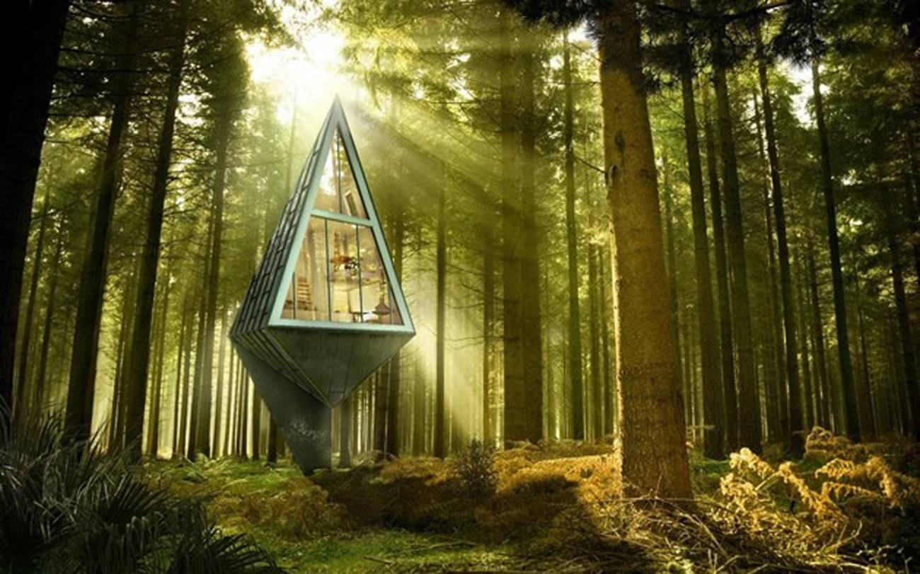 Konrad Wojcik's self-sustaining forest house