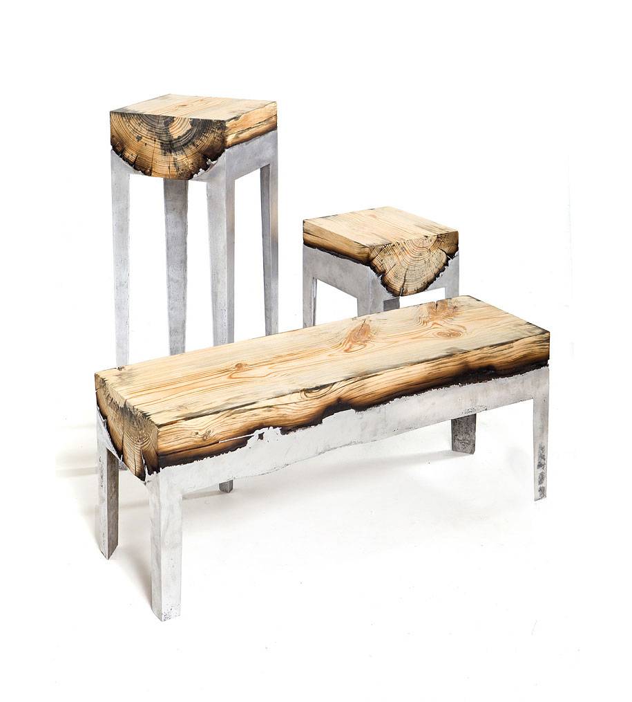 Hilla Shamia Molten Metal Wood Furniture