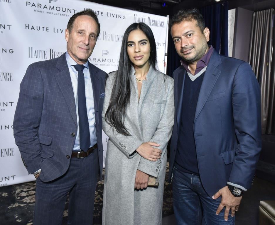 Richard Steinberg, Deyvanshi Masrani and Kamal   Hotchandani / Photo by Eugene Gologursky/Getty Images for Haute Living