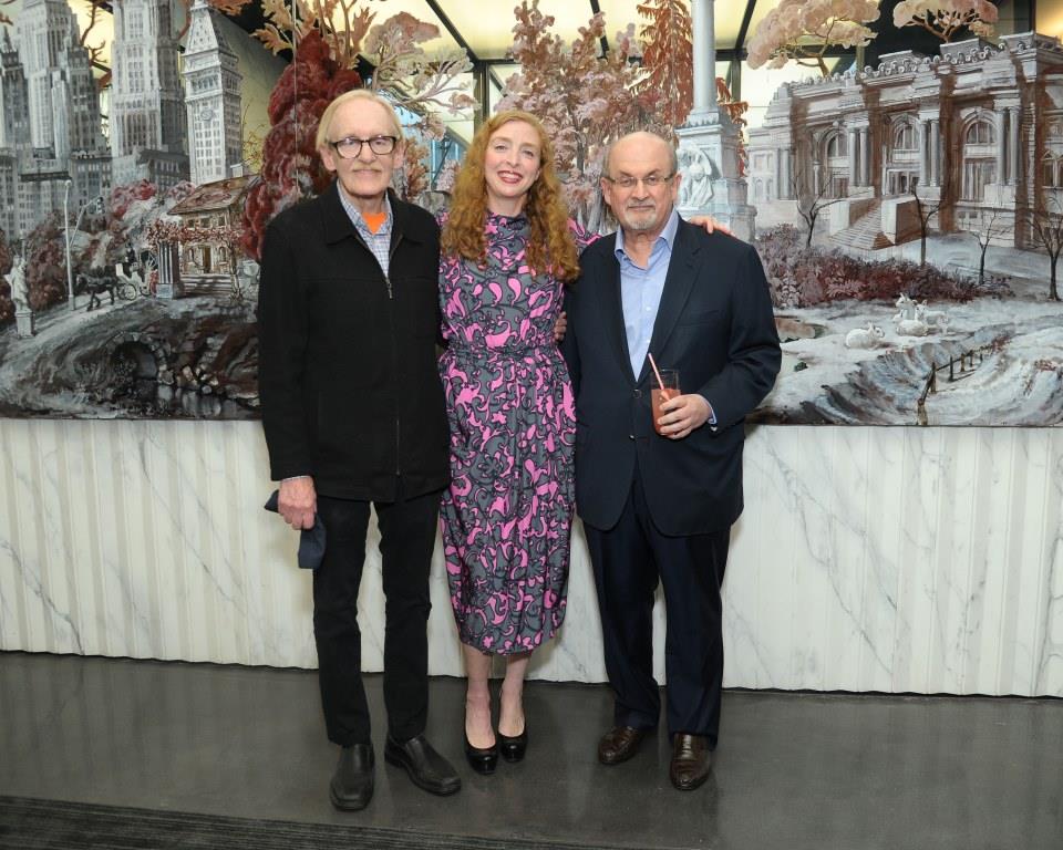 Peter Schjeldahl, Rachel Feinstein, Salman Rushdie / Photo Credit: Patrick McMullan 