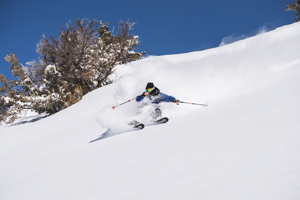 a skier on powder mountain utah